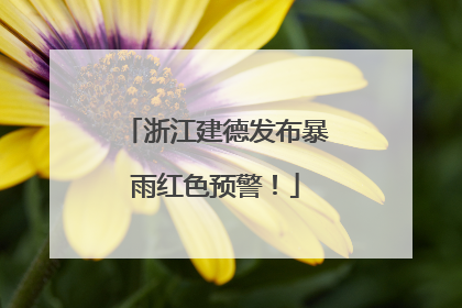 浙江建德发布暴雨红色预警！