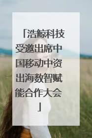 浩鲸科技受邀出席中国移动中资出海数智赋能合作大会