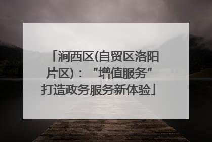 涧西区(自贸区洛阳片区):“增值服务”打造政务服务新体验