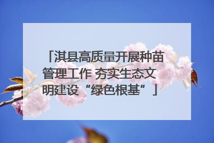 淇县高质量开展种苗管理工作 夯实生态文明建设“绿色根基”