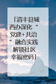 清丰县城西办深化“党建+共治”融合实践 解锁社区幸福密码