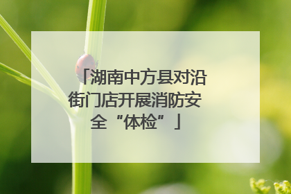 湖南中方县对沿街门店开展消防安全“体检”