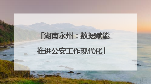 湖南永州：数据赋能推进公安工作现代化