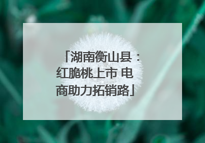 湖南衡山县：红脆桃上市 电商助力拓销路