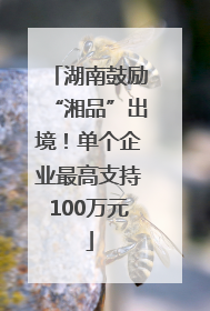 湖南鼓励“湘品”出境！单个企业最高支持100万元