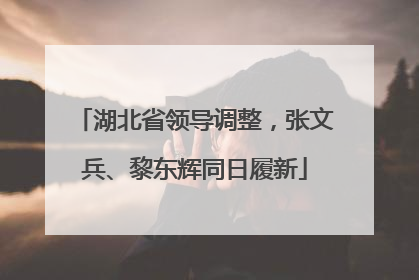 湖北省领导调整，张文兵、黎东辉同日履新