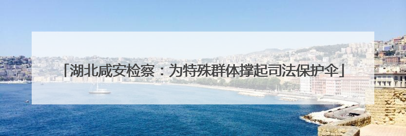 湖北咸安检察：为特殊群体撑起司法保护伞