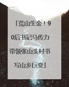 荒山生金！90后书记马传力带领张山头村书写山乡巨变