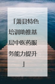 萧县特色培训助推基层中医药服务能力提升