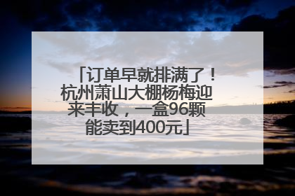 订单早就排满了！杭州萧山大棚杨梅迎来丰收，一盒96颗能卖到400元
