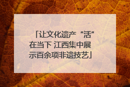 让文化遗产“活”在当下 江西集中展示百余项非遗技艺