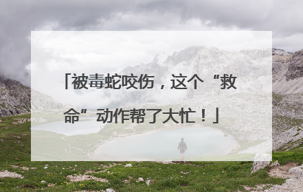 被毒蛇咬伤，这个“救命”动作帮了大忙！
