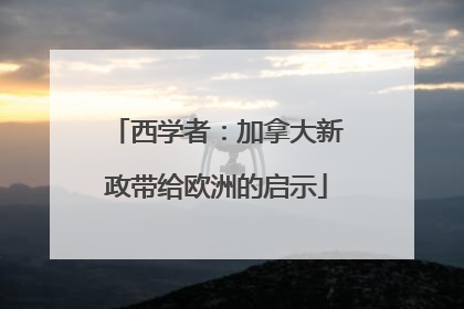 西学者：加拿大新政带给欧洲的启示