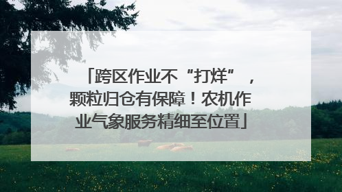 跨区作业不“打烊”，颗粒归仓有保障！农机作业气象服务精细至位置