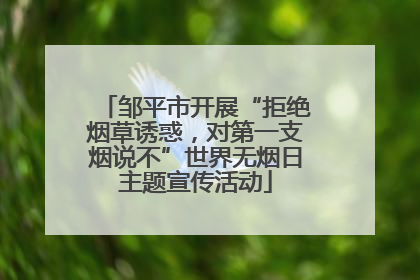 邹平市开展“拒绝烟草诱惑，对第一支烟说不”世界无烟日主题宣传活动