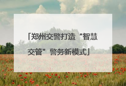 郑州交警打造“智慧交管”警务新模式