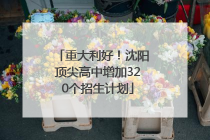 重大利好！沈阳顶尖高中增加320个招生计划