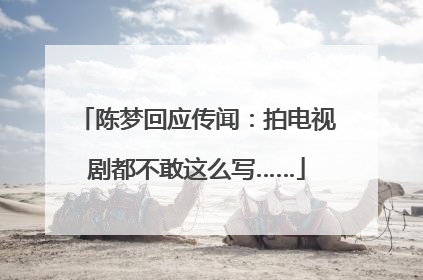 陈梦回应传闻：拍电视剧都不敢这么写……