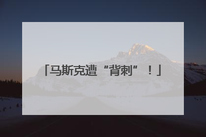 马斯克遭“背刺”！