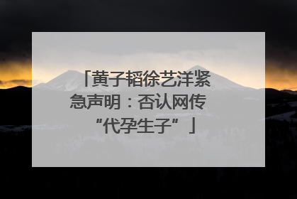 黄子韬徐艺洋紧急声明：否认网传 “代孕生子”