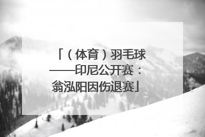 （体育）羽毛球——印尼公开赛：翁泓阳因伤退赛