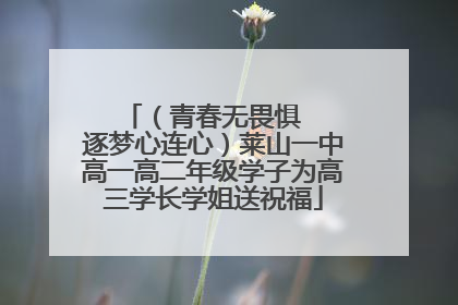 （青春无畏惧   逐梦心连心）莱山一中高一高二年级学子为高三学长学姐送祝福