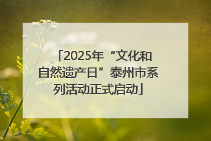 2025年“文化和自然遗产日”泰州市系列活动正式启动
