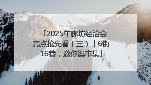 2025年廊坊经洽会亮点抢先看（三）丨6街16巷，邀你逛市集