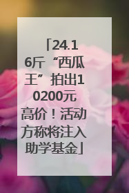24.16斤“西瓜王”拍出10200元高价！活动方称将注入助学基金
