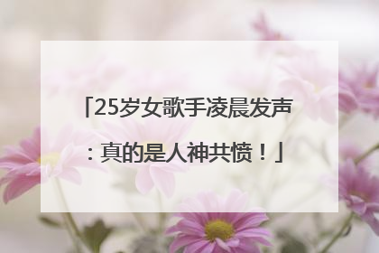 25岁女歌手凌晨发声：真的是人神共愤！