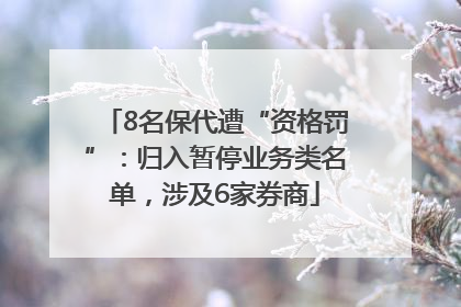 8名保代遭“资格罚”：归入暂停业务类名单，涉及6家券商