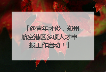 @青年才俊，郑州航空港区多项人才申报工作启动！