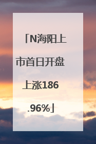 N海阳上市首日开盘上涨186.96%